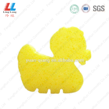 Yellow duck shape bath sponge