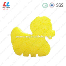 Yellow duck shape bath sponge