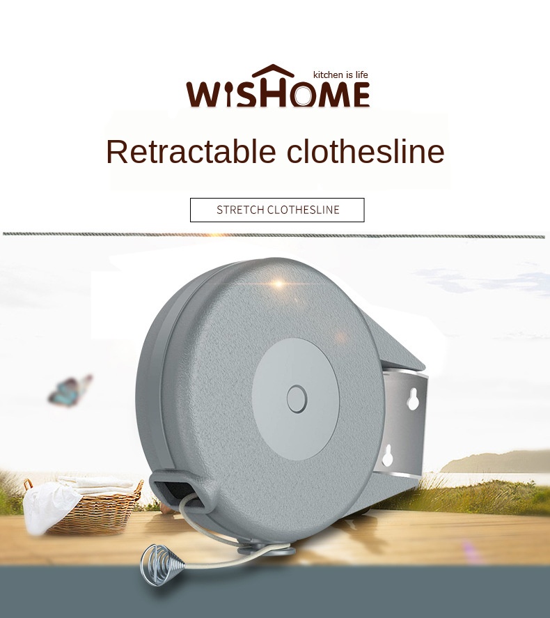 ABS Casing Plastic And PVC Retractable Clothesline