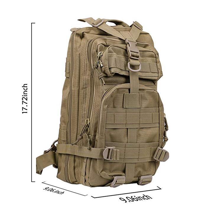 30L Camping Hiking Military Tactical Backpack, Expandable Small Lightweight Assault Pack MOLLE Combat Bug Out Bag for Outdoor