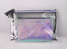 Fashion Transparent PVC Cosmetic Bag Set Gift Clear PVC Cosmetic Bag Set