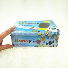 rectangle shaped metal food tin container for food