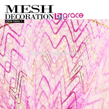 Dark pink color decoration mesh netting for christmas decorating wreaths