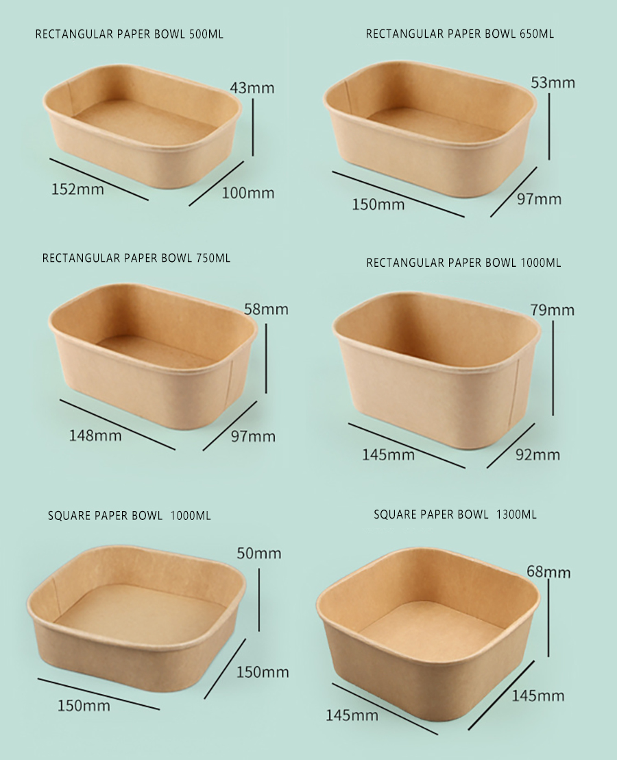 Kraft Paper Bowls for Salad Soup