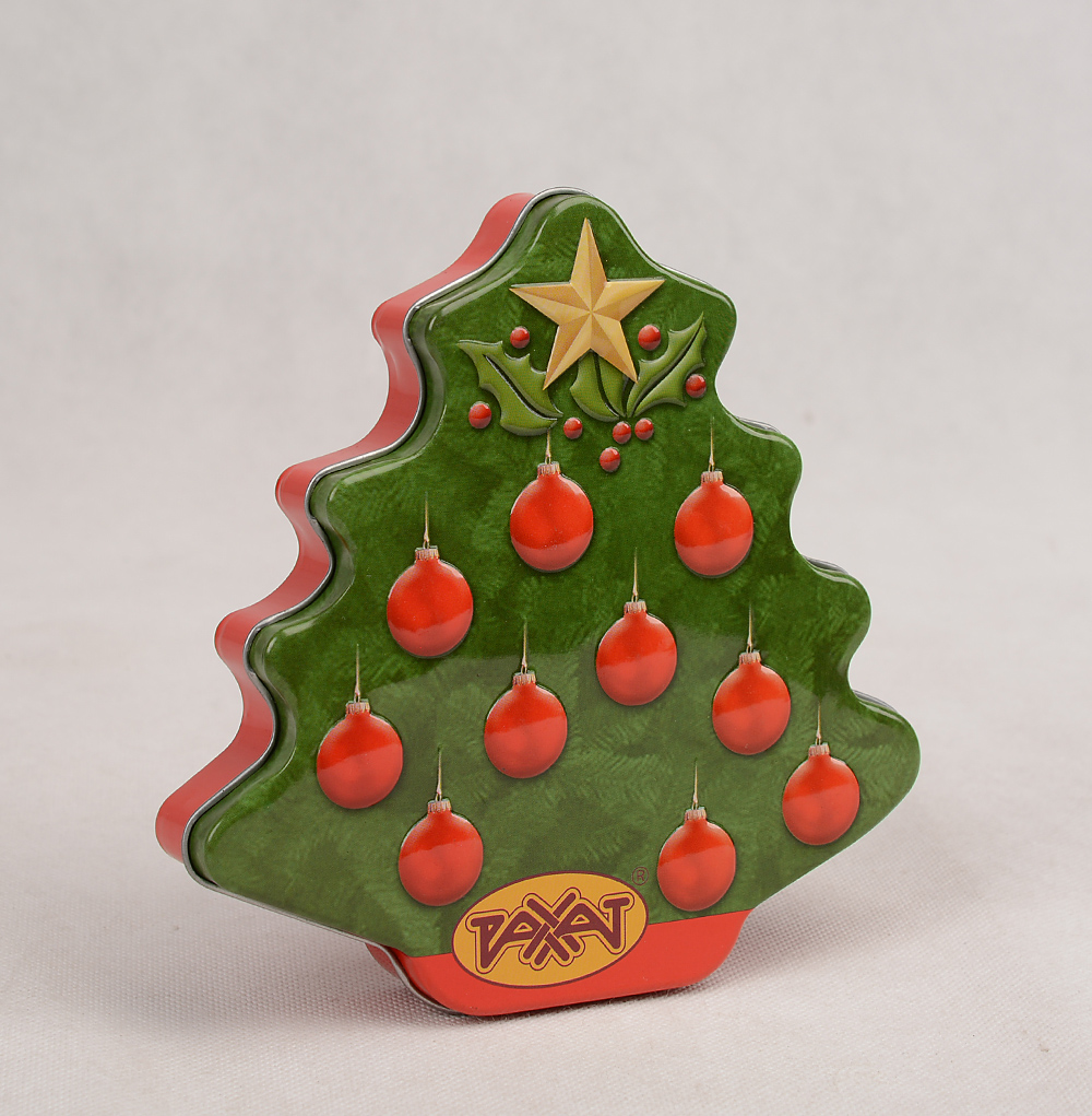 Christmas tree shape gift tin box decorative Christmas candy tin can