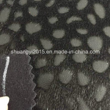 Imitation Horsehair Flocking PU Leather for Shoes