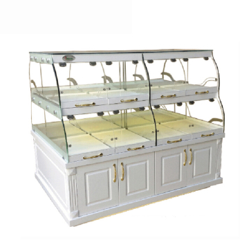 Hot Selling Europe Design Commercial Double Sides 2 Layers Bakery Glass Display Showcases
