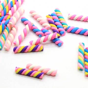 Μικτά πολύχρωμα Candy Stick Mini Polymer Clay Χειροποίητα χειροτεχνήματα Διακόσμηση Slice Nail Arts Decor Charms