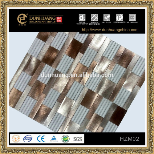 brushed stainless steel mix glass mosaic tile 300x300