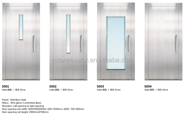 Painted/ Stainless Steel Elevator Manual Door Semi-automatic Door