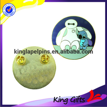 Custom metal baymax round shape gold lapel pin