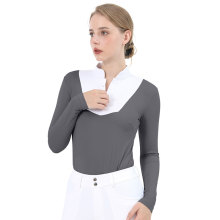 Customized Dark Gray Mesh Womens Horse Riding Apparel