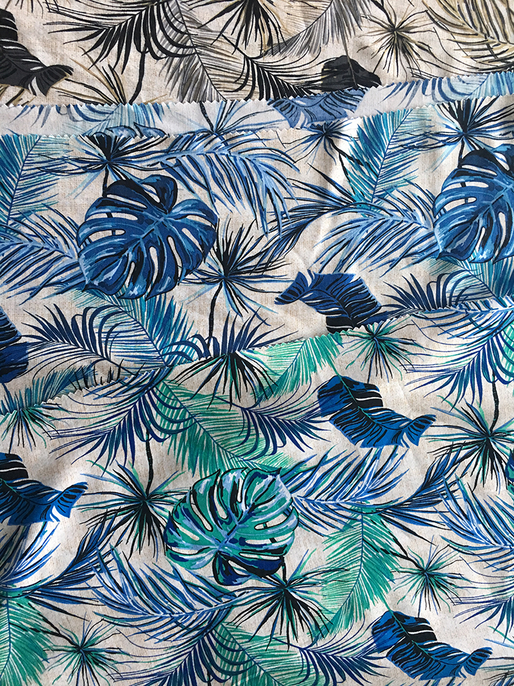 Tissu d&#39;impression légère Tropical Rayon Poplin 45S