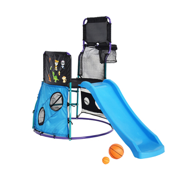 Indoor Golf Practice Net with Basketball Trampoline for Home Play