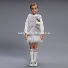 Sunday Angora Yarns Made Slim Fit Grey Waist Coat For 6Years Old Girls Winter Coat