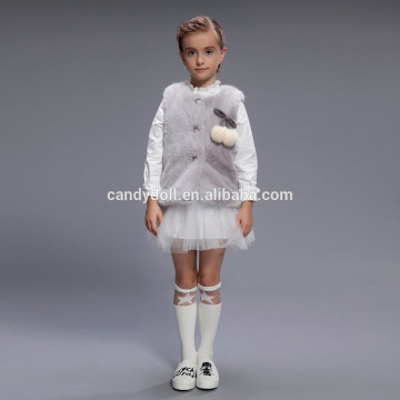 Sunday Angora Yarns Made Slim Fit Grey Waist Coat For 6Years Old Girls Winter Coat