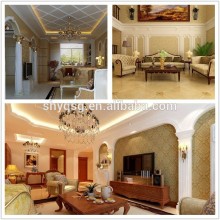 Romantic European style interior gypsum plaster fiber artistic wall decorations