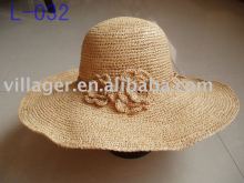 crochet big brim raffia hat