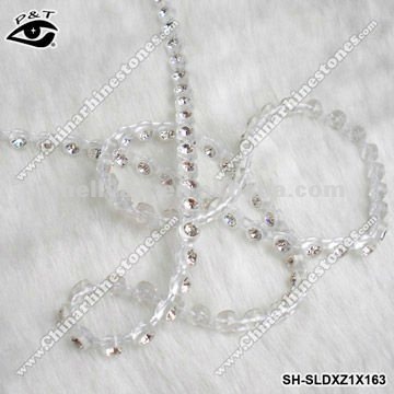 Plastic trim Rhinestone Net Single Row Rhinestone Net For Decoration
