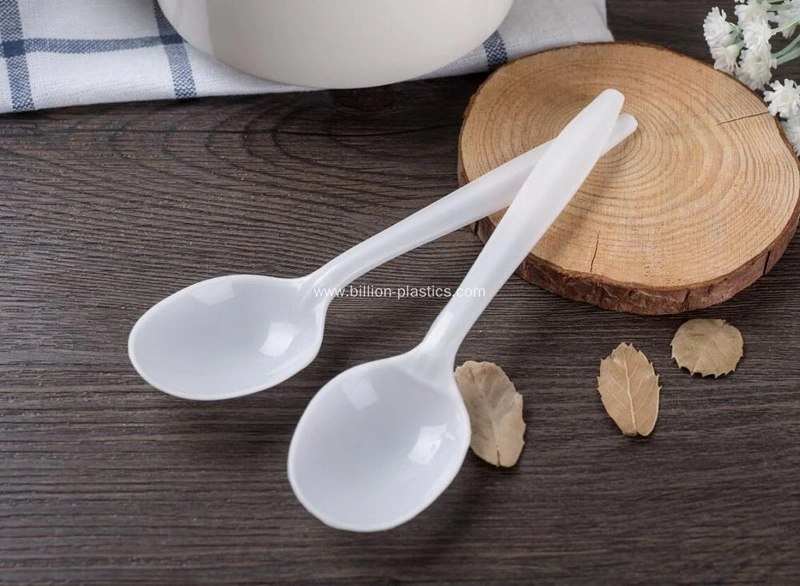 Party Ice Cream Dessert Cutlery Fork Cup White Disposable Plastic Food Spoon