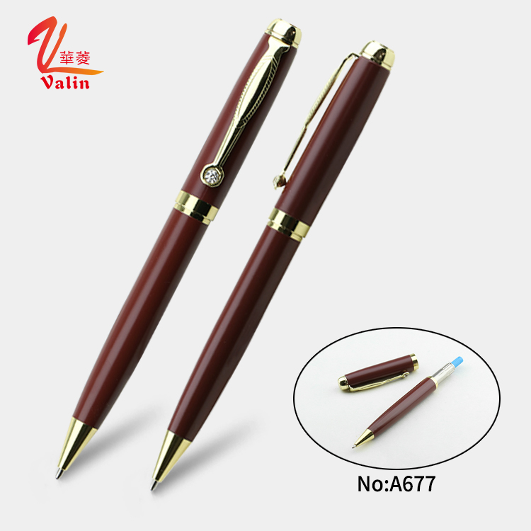 High end cheap red vape metal ballpoint pen with logo printed