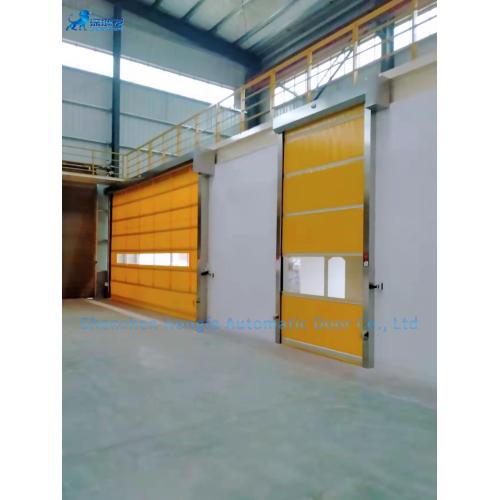 Kain PVC internal otomatis pintu industri bergulir cepat