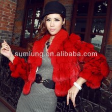 Newest Short Unique Women Sexy Winter Coats with Fox Collar 2013 European Street Style Fair-Lady Winter Fur Coats "11"