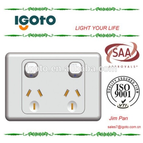 SAA approved Australia double power point socket outlet double pole