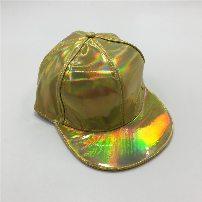 Candy baseball cap PU laser leather baseball cap (10)