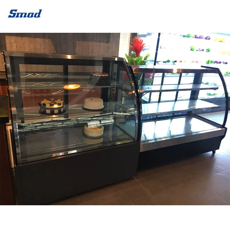 Smad Countertop Curved Glass Door Refrigerated Cake Showcase Refrigerator