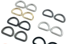 D-shaped buckles semi-circular rings