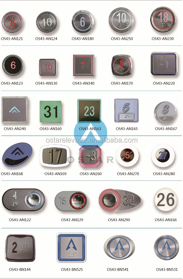 Push Buttons for Elevator Lift Stainless Steel