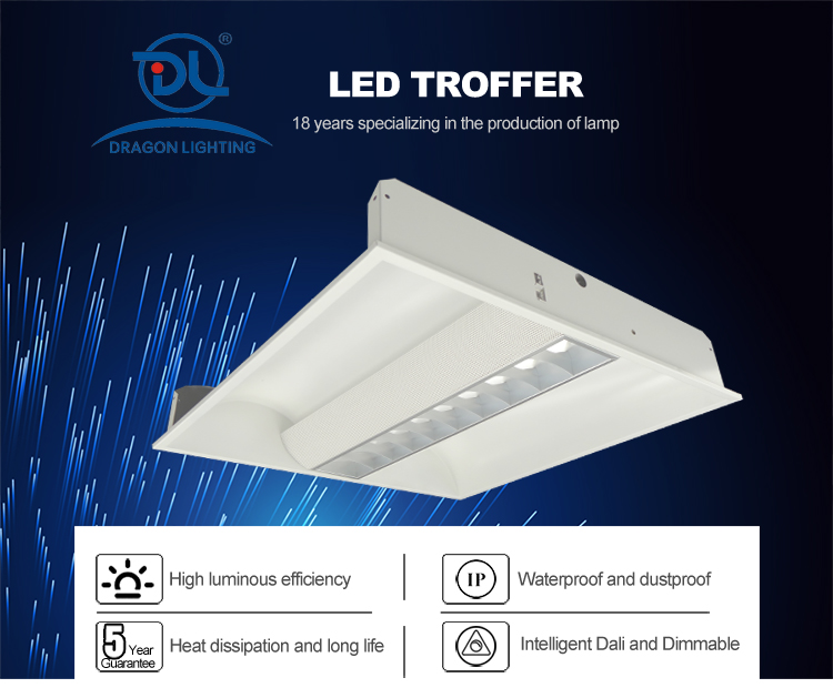 High Quality Steel Body 30W Recessed LED Troffer Grille Light