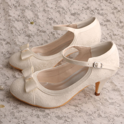 Lace Pumps Skor för Kvinnor Bröllop
