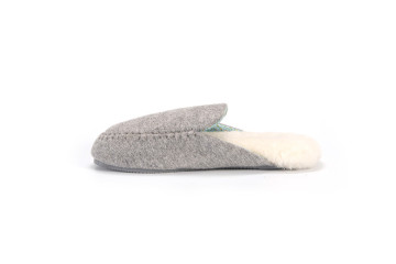 Soft Grey wool felt slippers