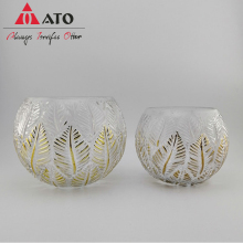 Clear Hurricane Glass Electroplate and Tree Design