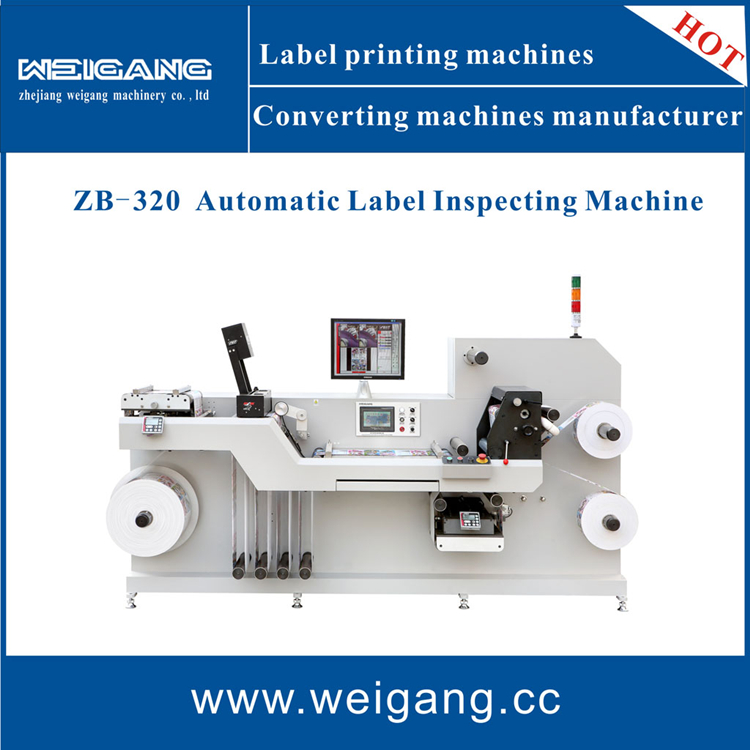 WEIGANG ZB-320 Automatic sticker label inspection rewinder machine with slitter