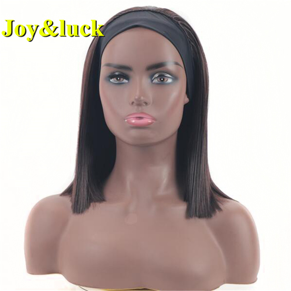 Black Hairband Wigs for Women Ladies Head Band Wholesale Scarf Hair Short Bob Natural Straight Headband Wig Synthetic Hair Wigs