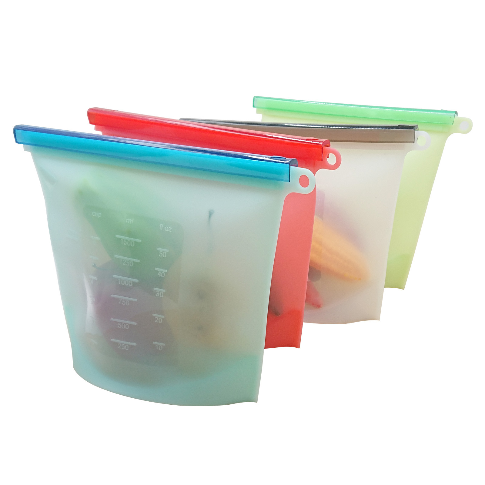 Amazon Hot Eco Friendly Ziplock Leakproof Snack Reusable Silicone Food Storage Bag