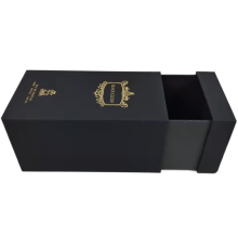 Luxury Black Wine Packaging: Premium Drawer Box with Red Wine Inlay for Retail