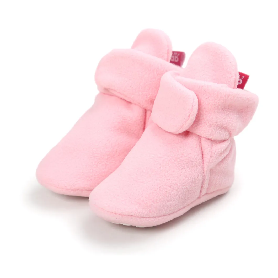 Baby Girls Boys Cotton Booties Winter Warm Socks Soft Sole Crib Newborn Soft Sole Safety Boots