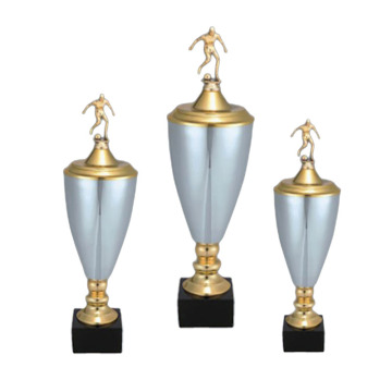 custom plated gold with silver event award trophy