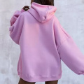 Sweat à capuche pour jeunes femmes rose pourpre en gros personnalisé