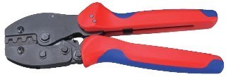Ratchet hand crimping tool for wire-end ferrules