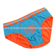 Boys' plain briefs, 95% cotton, 5% elastane jersey 140gsm