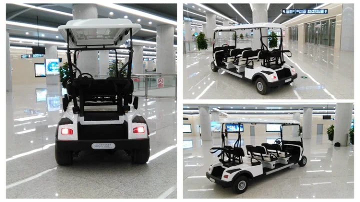 6 Seater off Road Battery Powered Laminated Glass with Wiperclassic Shuttle Electric Sightseeing Golf Car for Sale