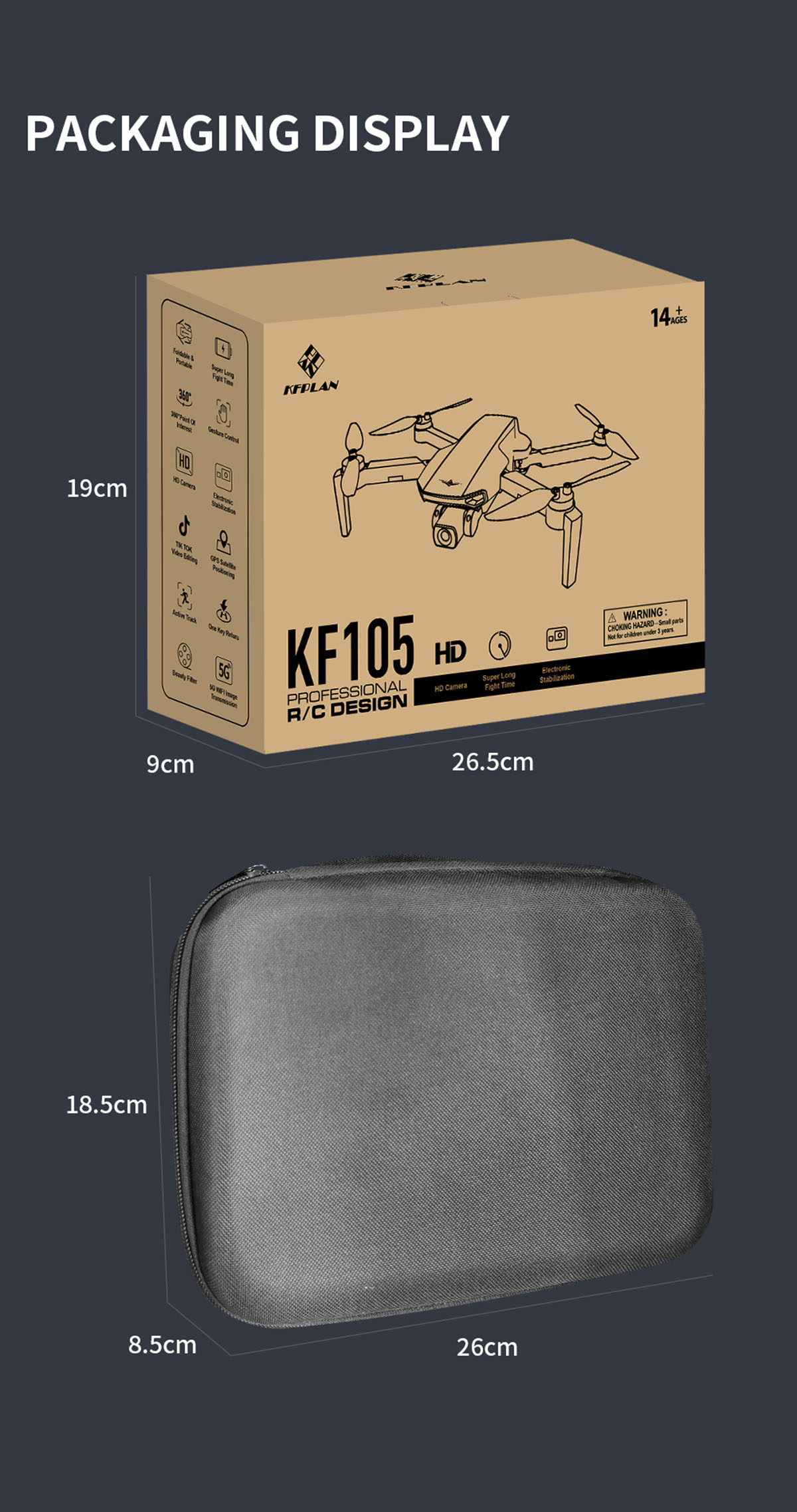 KF105 Drone 4K HD Camera GPS Brushless EIS Anti-Shake Photography Professional Image Transmission Foldable RC Quadcopter