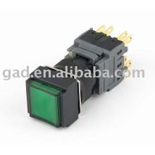 GA6-16HJ-11D CNGAD 16mm square momentary maintained with light switch