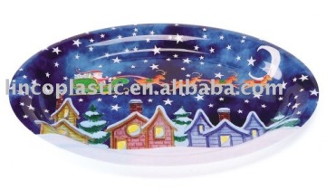 Food Safe Christmas Oval Plastic Tray