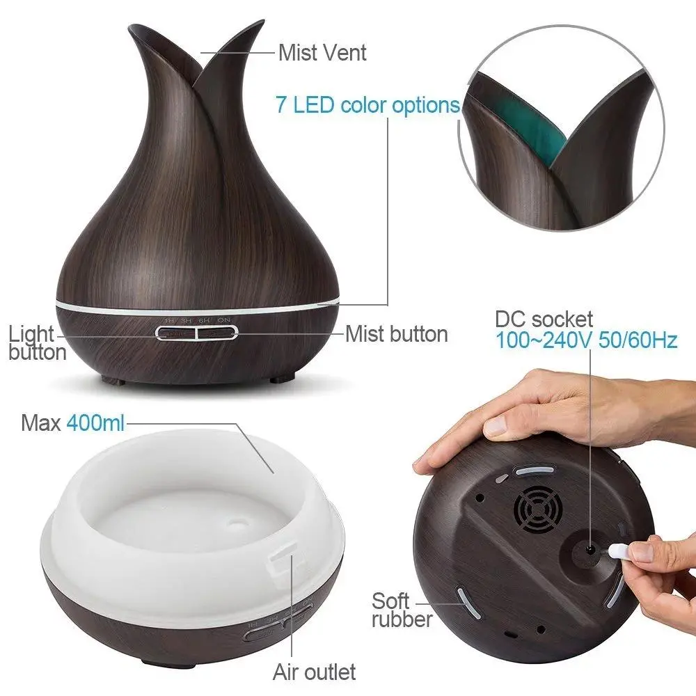 Humidifier Air Purifier LED Night Light Aroma Diffuser